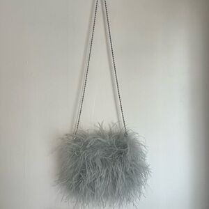Loeffler Randall Gray Feathered Crossbody Bag
